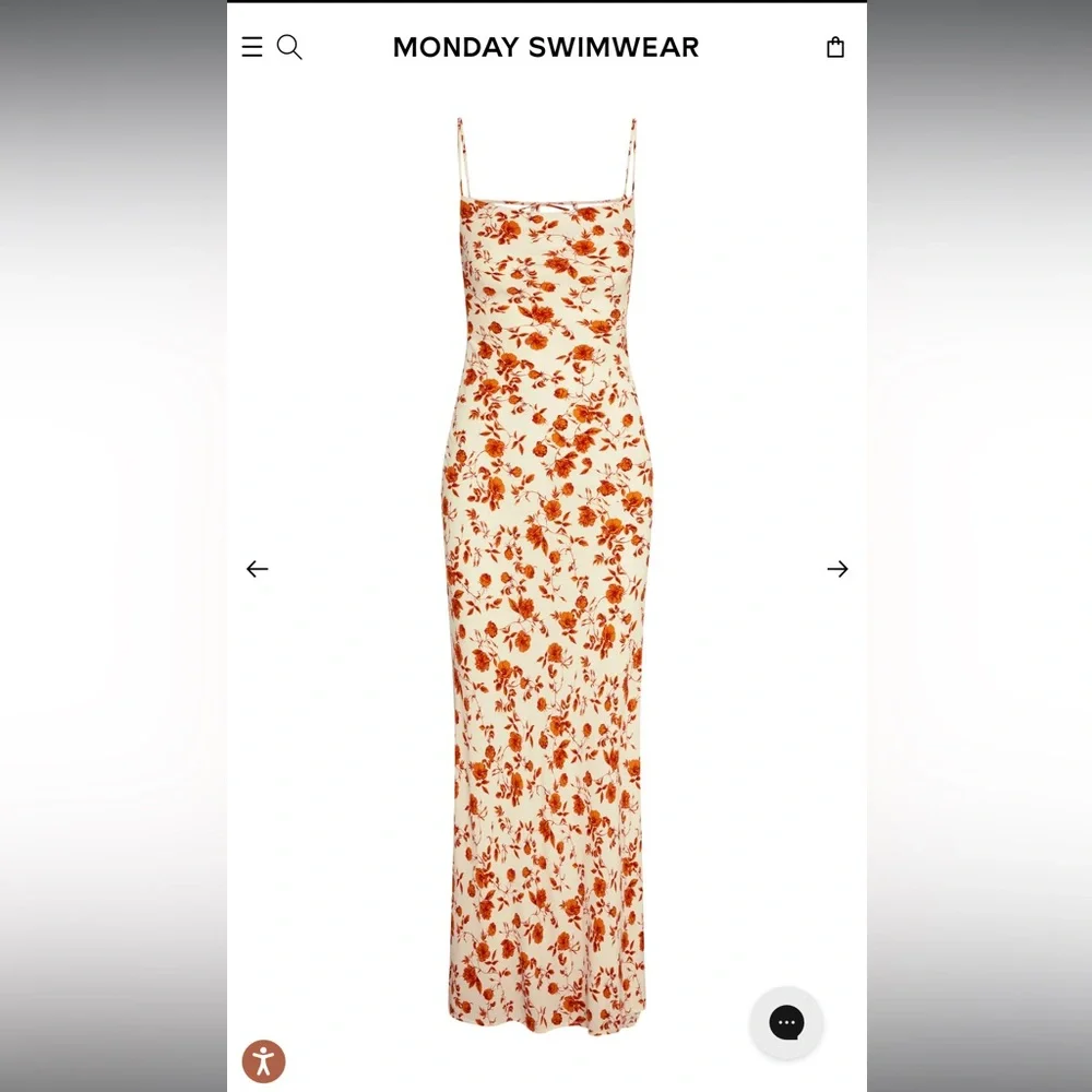 Monday Swimwear Red Floral Maxi Dress - Picture 2 of 5